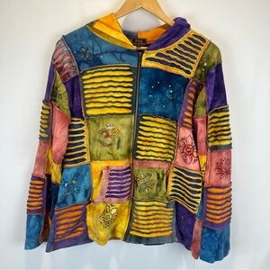 Rising International Full Zip Patchwork Sweatshirt